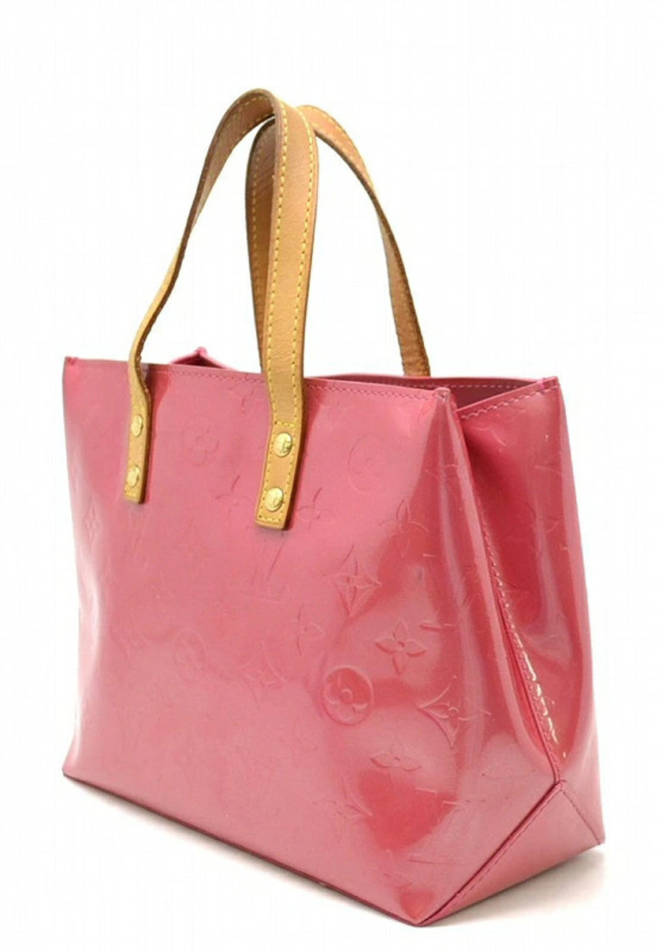 Louis Vuitton Pink Tote Vernis Lead Framboise Bag Handbag